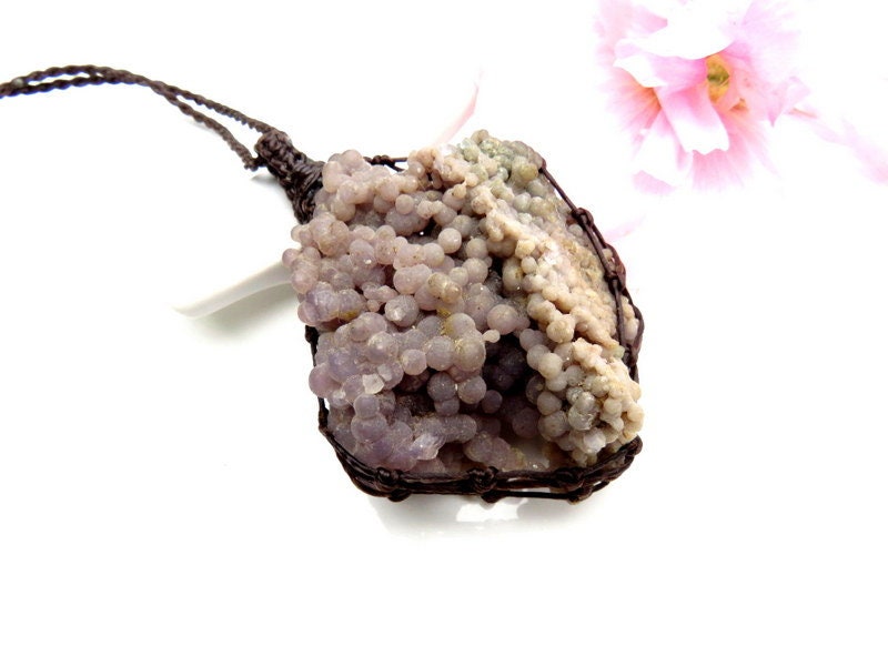 Grape Agate Necklace, healing stone necklace