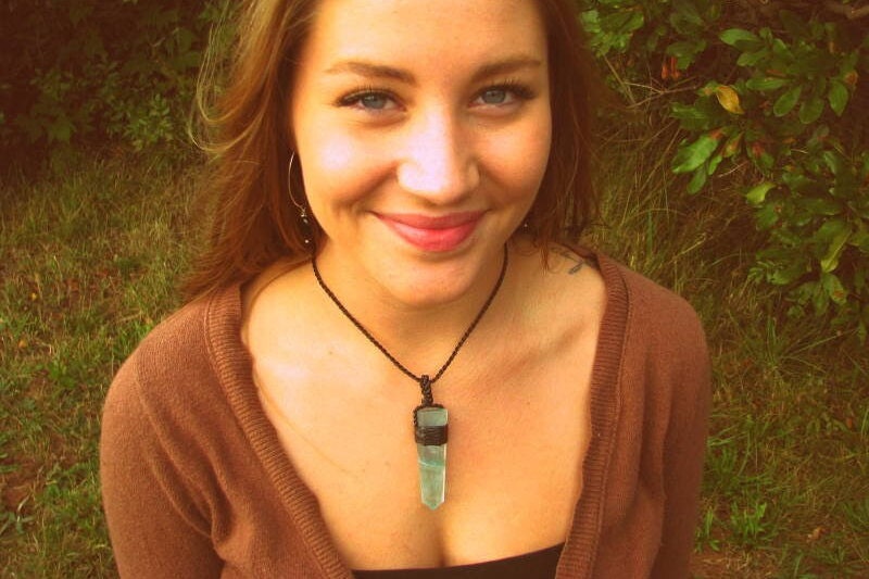 Fluorite necklace, macrame necklace