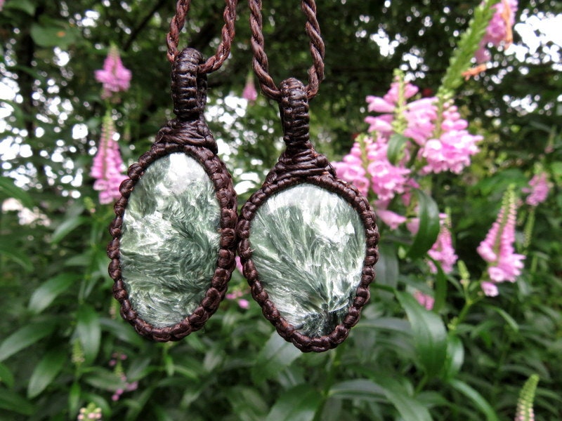 Seraphinite Necklace set / macrame necklace