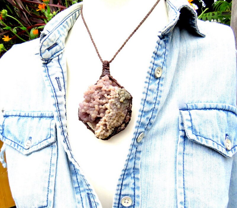 Grape Agate Necklace, healing stone necklace
