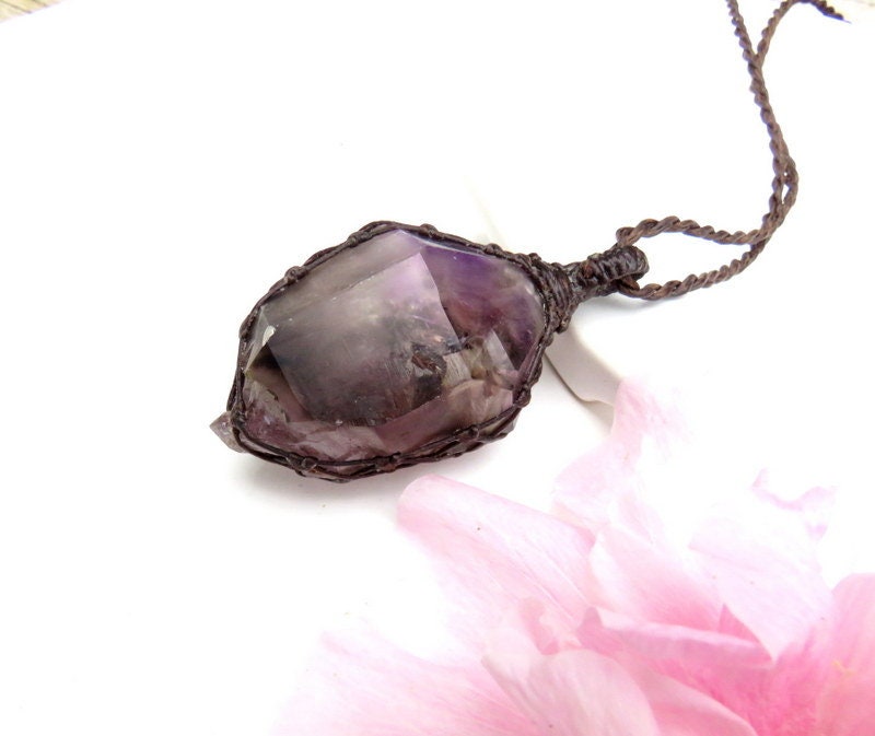 RARE Shangaan Amethyst crystal necklace, valentines gift ideas