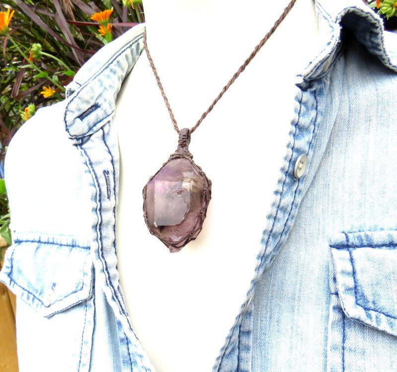RARE Shangaan Amethyst crystal necklace, valentines gift ideas