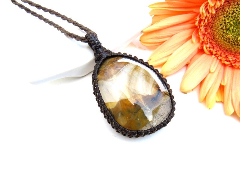 Dendritic Quartz crystal healing necklace, valentines day gift ideas