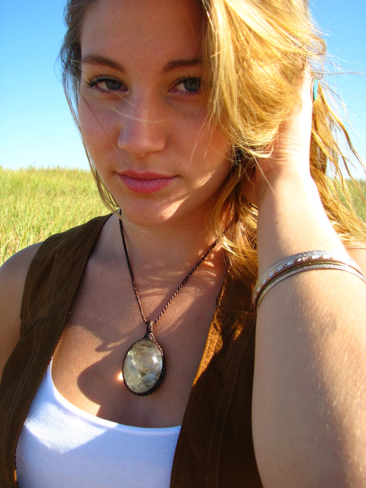 Christmas gift ideas, Lodolite crystal necklace