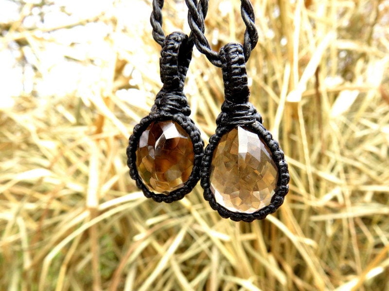 Smokey Quartz Necklace Set, Smoky Quartz Crystal necklace