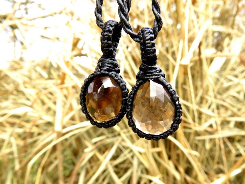 Smokey Quartz Necklace Set, Smoky Quartz Crystal necklace