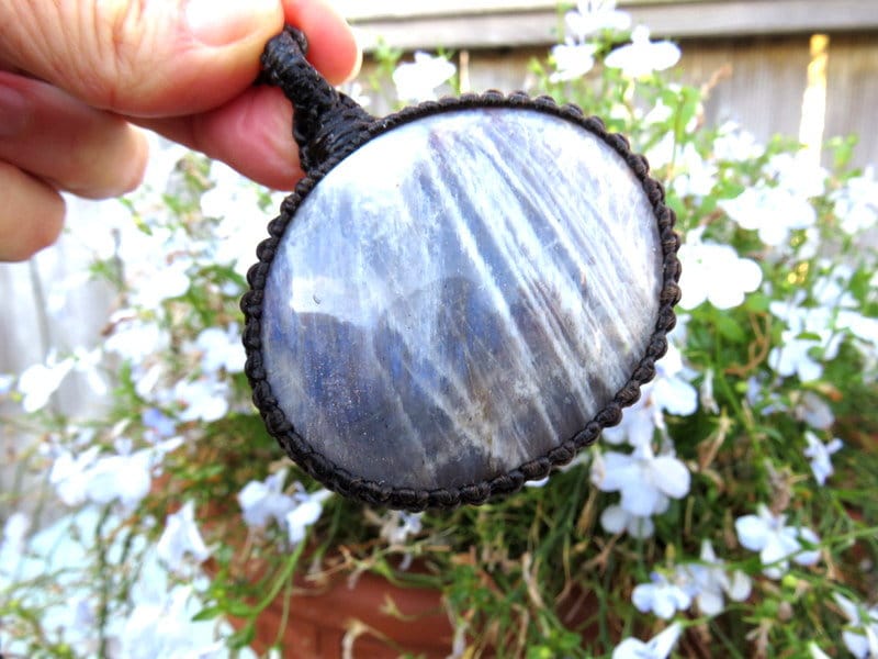 Rare Sunstone Moonstone macrame necklace, sunstone gemstone necklace