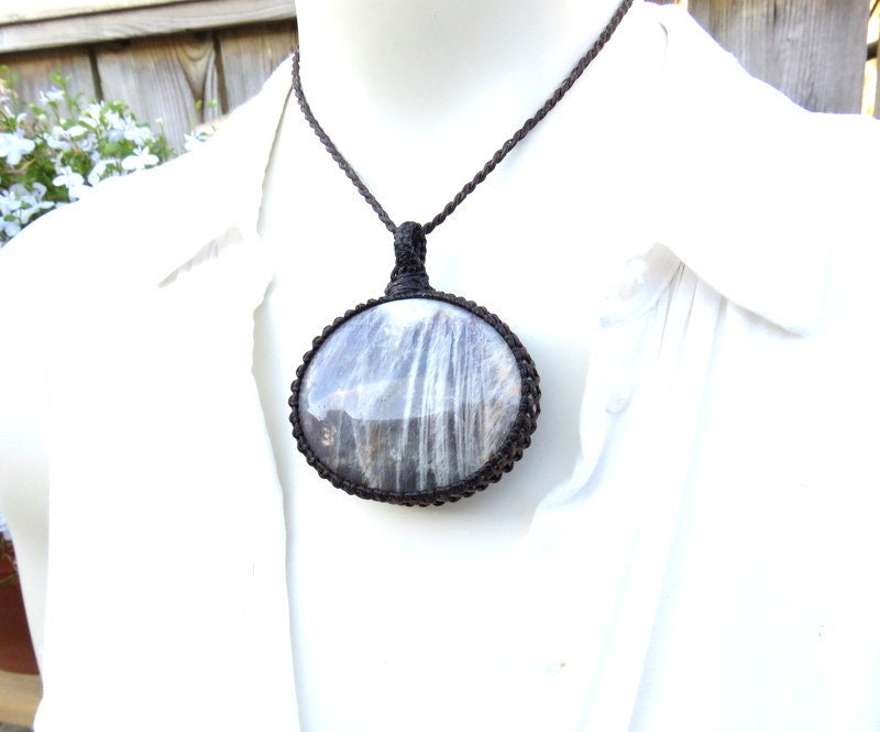 Rare Sunstone Moonstone macrame necklace, sunstone gemstone necklace