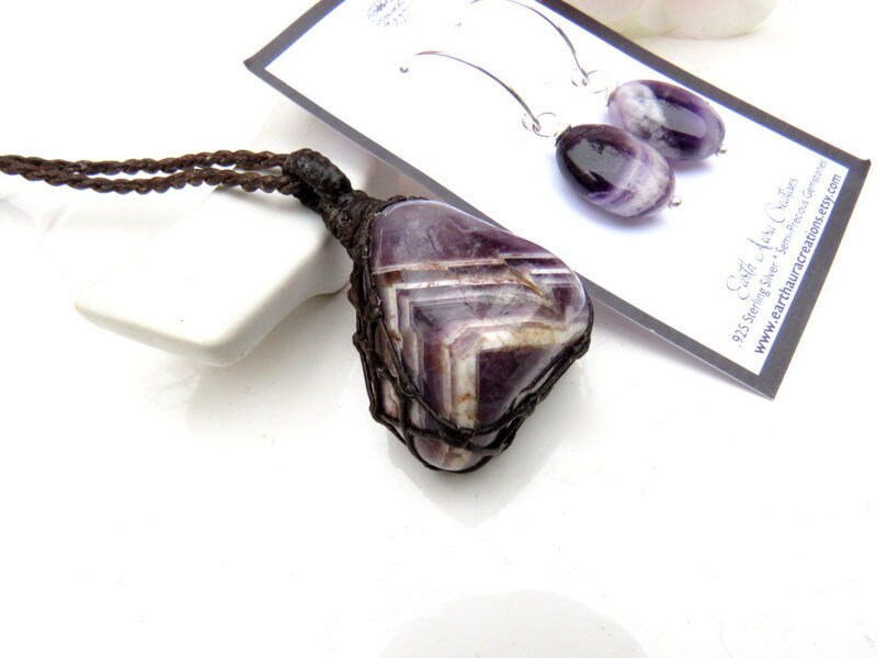 Valentines Day Gift, Amethyst earrings and necklace set
