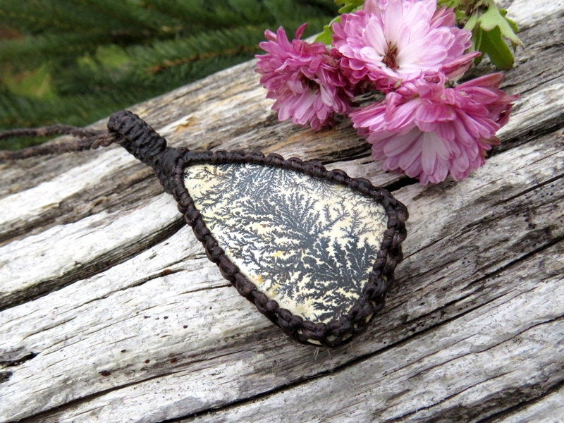 Psilomelane Dendrite Necklace, dendrite jasper