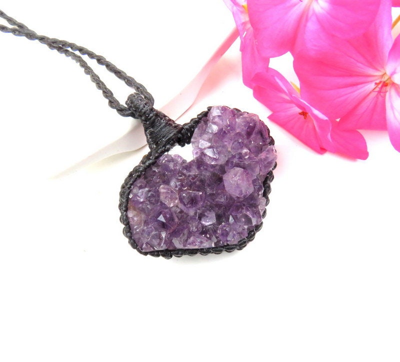 Mothers day gift ideas, Amethyst Heart necklace