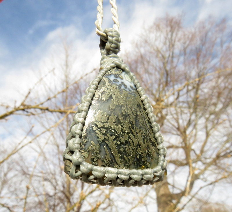 Rare Marcasite macrame necklace, gemstone jewelry