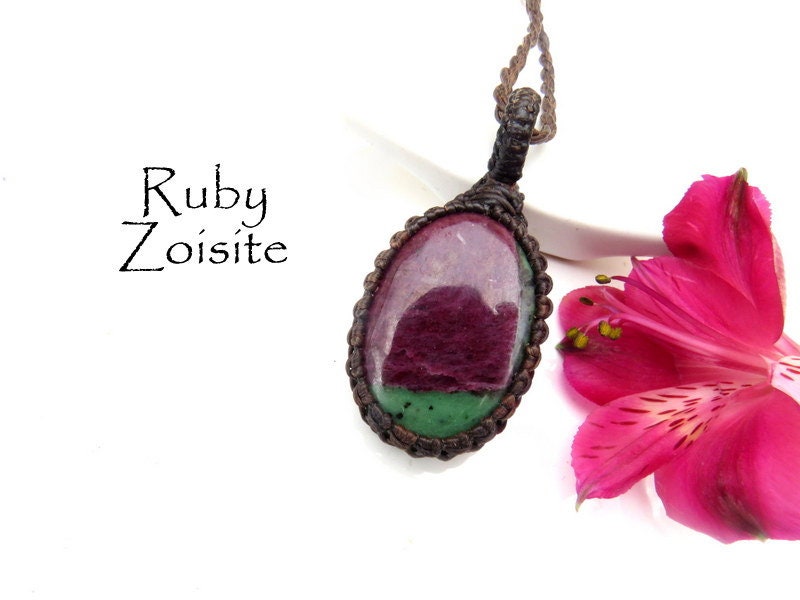 Ruby Zoisite Necklace, Womens Jewelry