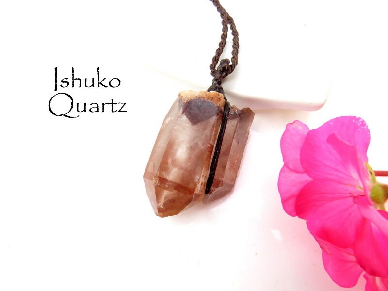 Ishuko Red Phantom Quartz necklace, red phantom quartz