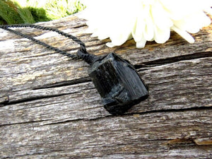Raw Black Tourmaline necklace, Crystal necklace, empath protection necklace, EMF protection necklace, gift ideas for the astrology expert
