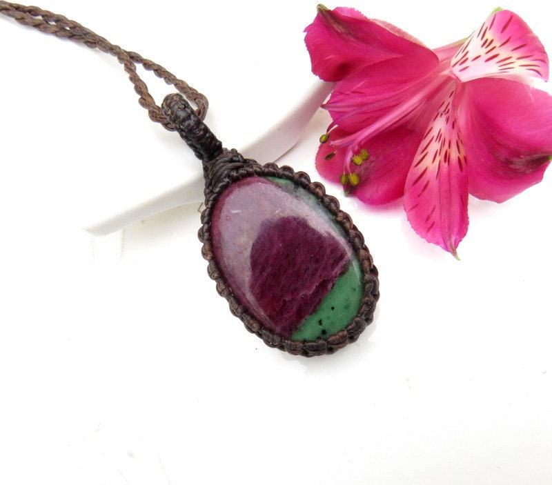 Ruby Zoisite Necklace, Womens Jewelry