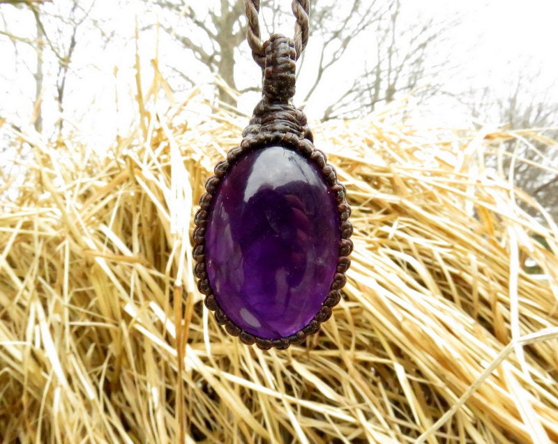 Mother's Day Gift, Amethyst teardrop gemstone necklace