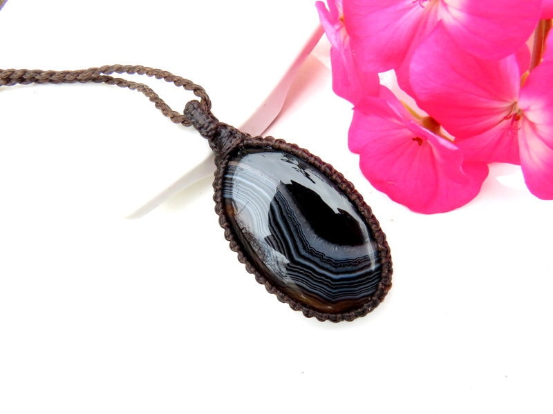 Mothers day gift ideas, Sardonyx macrame necklace