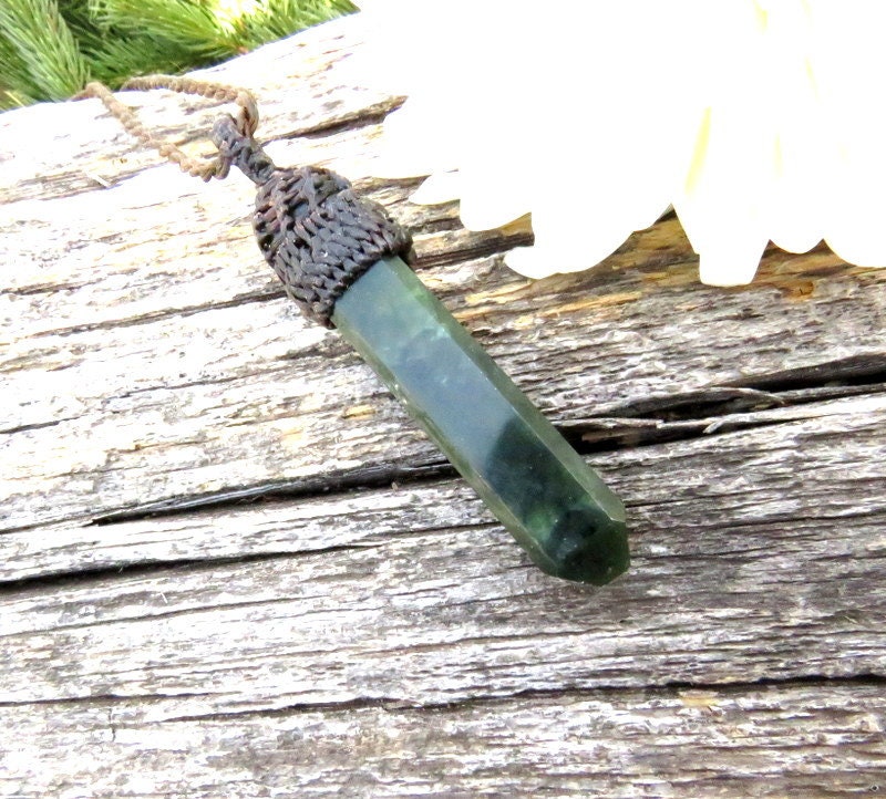 Nephrite Jade Necklace, green jade necklace