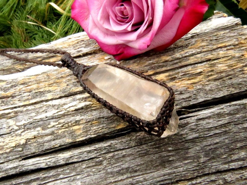 Crystals for sensitive souls, Lemurian Quartz Crystal necklace
