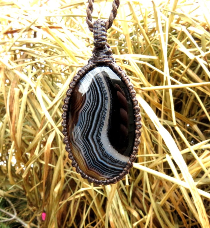 Mothers day gift ideas, Sardonyx macrame necklace