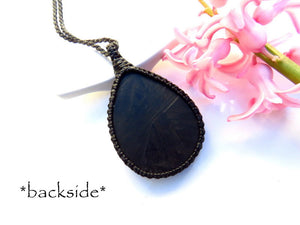 Black Onyx druzy macrame necklace, black crystal necklace, onxy healing properties, gemstone necklace, black theme, gothic jewelry, macrame