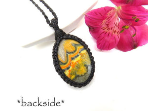 Bumblebee Jasper Necklace / Bumblebee stone / Yellow and black / for women / Healing stones and crystals / Macrame necklace