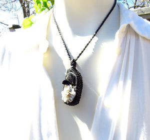 Black Tourmaline with Mica crystal necklace, tourmaline crystal, gift ideas for the crystal collector, handmade gifts, self gifts