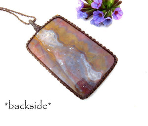 Gift ideas for the rock collector, Agate gemstone necklace, statement necklace, gift ideas for the crystal collector, large pendent necklace