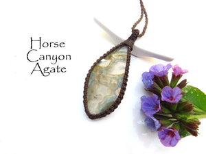 Horse Canyon Agate gemstone necklace, rare gemstones, for the dad, lapidary artist, self gifts, handmade gifts, designer cabochon, fathers