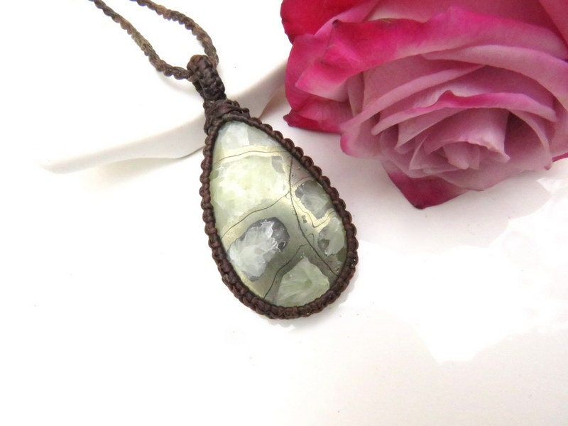 Fathers day gift ideas, Ammonite Pyrite Necklace