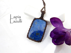 Lapis Lazulli gemstone necklace, macrame necklace, best friend gift idea, gift ideas for the boho beauty, for the Libra, friendship gift