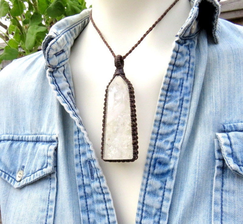 Fire and Ice Crystal healing necklace, Girlfriend gift