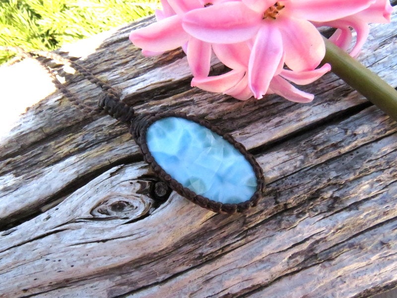 Larimar gemstone necklace, Larimar gemstone