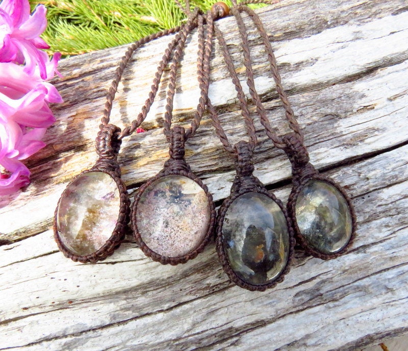 Garden Quartz Healing Crystal necklace, womens healing crystal jewelry