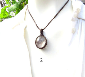 Garden Quartz Healing Crystal necklace, womens healing crystal jewelry, good energy crystal, minimalist necklace, dainty gemstone, lodolite