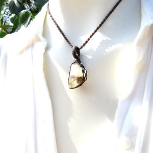 Brookite Quartz macrame necklace, Crystal gifts, Quartz meaning and uses, Quartz healing properties, Quartz jewelry, Earth Aura Creations