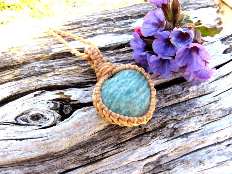 Amazonite Heart Necklace, I love you necklace