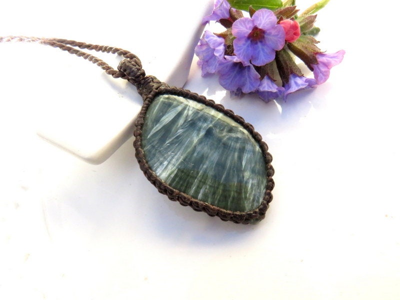 Friendship gifts, Seraphinite gemstone necklace