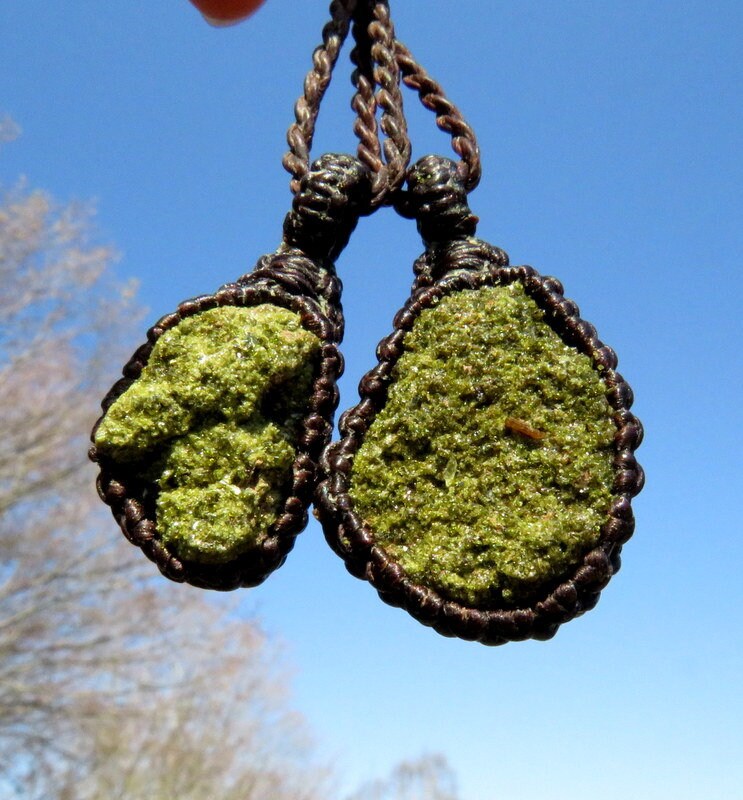 Green Epidote Necklace Set, epidote jewelry