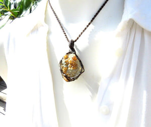 Spessartite Garnet Crystal necklace, garnet crystal necklace, orange Garnet, gift ideas for the flower child, the teacher, just because gift
