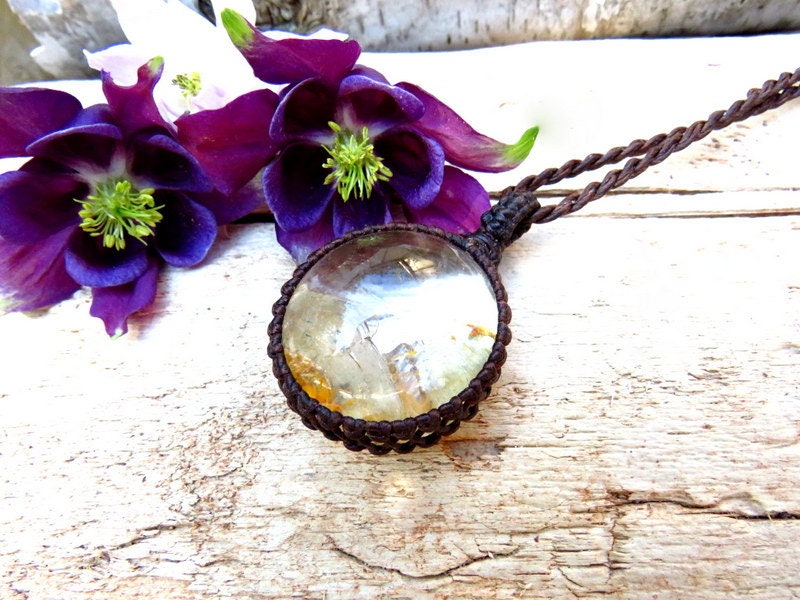 Garden Quartz Healing Crystal necklace, Womens healing crystal jewelry
