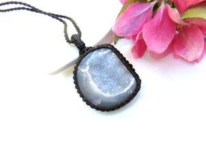 Agate Druzy Necklace, Christmas gift, Geode Neckace, Crystal pendant, Healing crystals and gemstones, druzy crystal, gift ideas for her