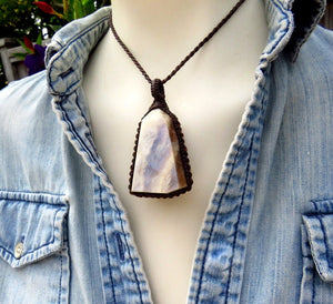 Blue Moonstone necklace, belomorite macrame necklace, christmas gift ideas moonstone gemstone necklace, handmade jewelry for women