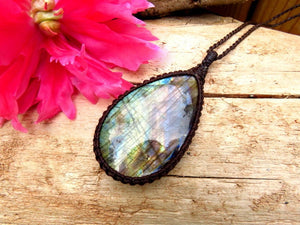 Rainbow Labradorite gemstone necklace, teardrop gemstone necklace, statement jewelry, christmas gift ideas for her, for mom, wife gift dea