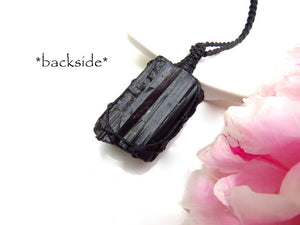 Black Tourmaline necklace, crystal pendant, black crystal, black lover, witchy gifts, gothic gifts, astrology gifts, earth aura creations