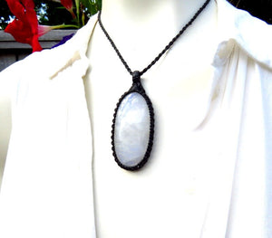 Blue Moonstone pendant necklace, womens gift ideas