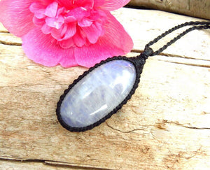 Blue Moonstone pendant necklace, womens gift ideas