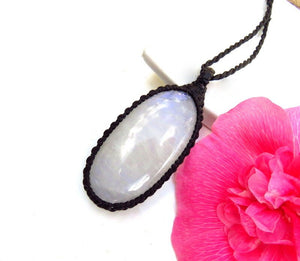 Blue Moonstone pendant necklace, womens gift ideas