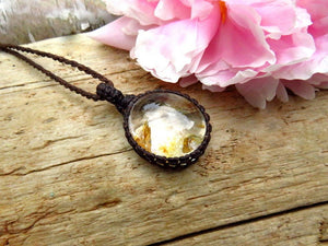 Garden Quartz crystal necklace, Womens healing jewelry, Good Energy crystal, Minimalist necklace, gift ideas for the crystal collector